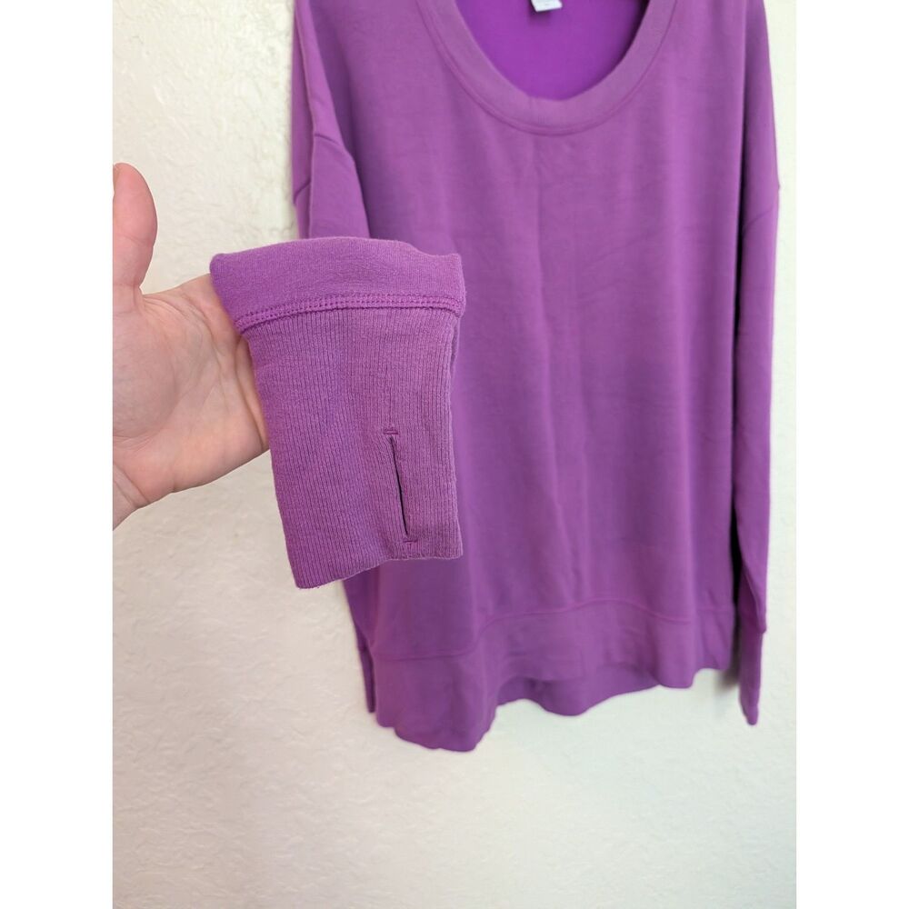 Athleta Coaster Luxe Recover Sweatshirt Eggplant Purple Pullover Medium M - Picture 3 of 8